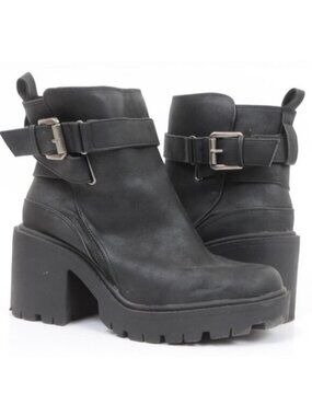 Torrid Size 11.5 Wide Width Lug Sole Vegan Strappy Buckle Bootie Gothic Moto
